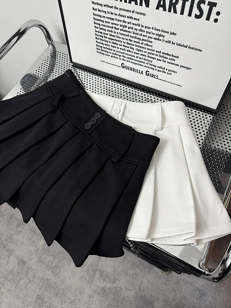 Women Light Grey Mini Pleated Skirt Vintage 2000s Low Rise Shorts Skirt Harajuku Korean Style Y2k Gyaru Micro Skirts Summer 2026