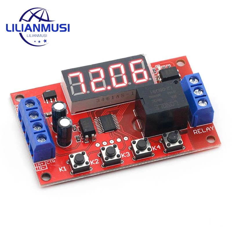 10pcs 32 multi-mode delay time relay module digital display 5/12/24V pulse delay cycle timing Housing