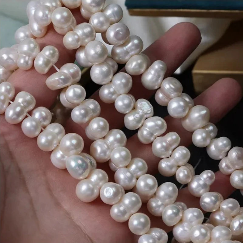 

Rare White Baroque Pearl Necklace 15"9x16mm Unfinished