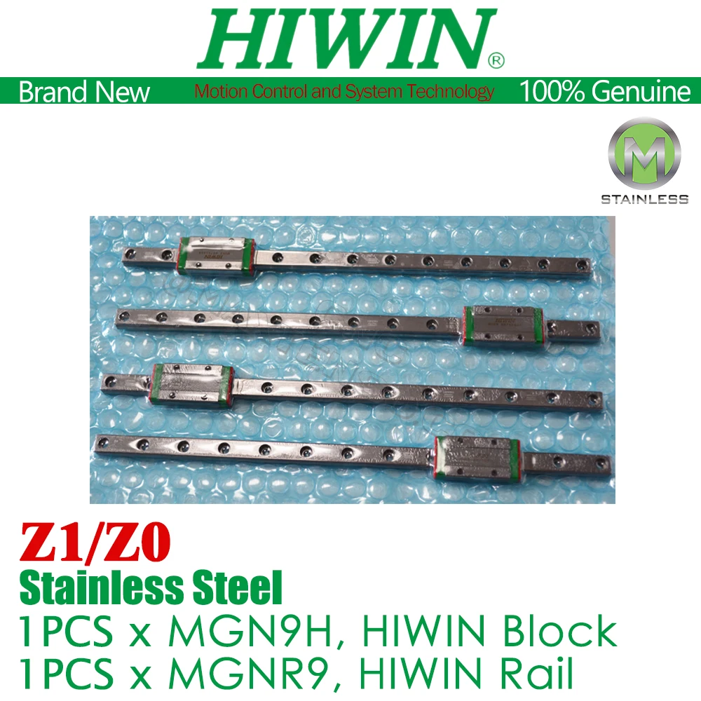 Genuine HIWIN Voron HIWIN MGN9 Linear Rail 200 300 350 400 450 500MM Z0 Z1 Preload HIWIN MGN9H Block Voron Carriage 3D Printer