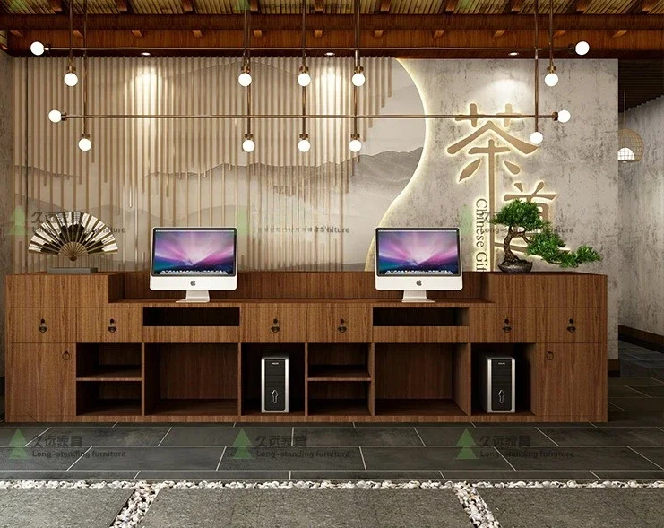 K Homestay front desk new Chinese retro checkout page creative personality reception desk health center counter