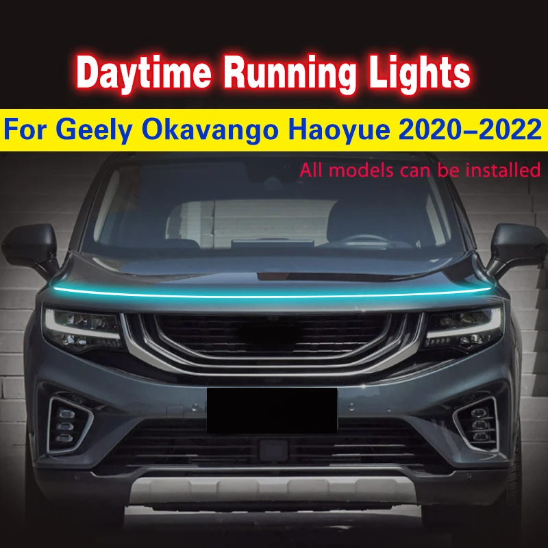 For Geely Okavango Haoyue 2020-2022 Car LED Fog Light Daytime Running Lamp Waterproof Flexible Decorative Atmosphere Lamps DRL