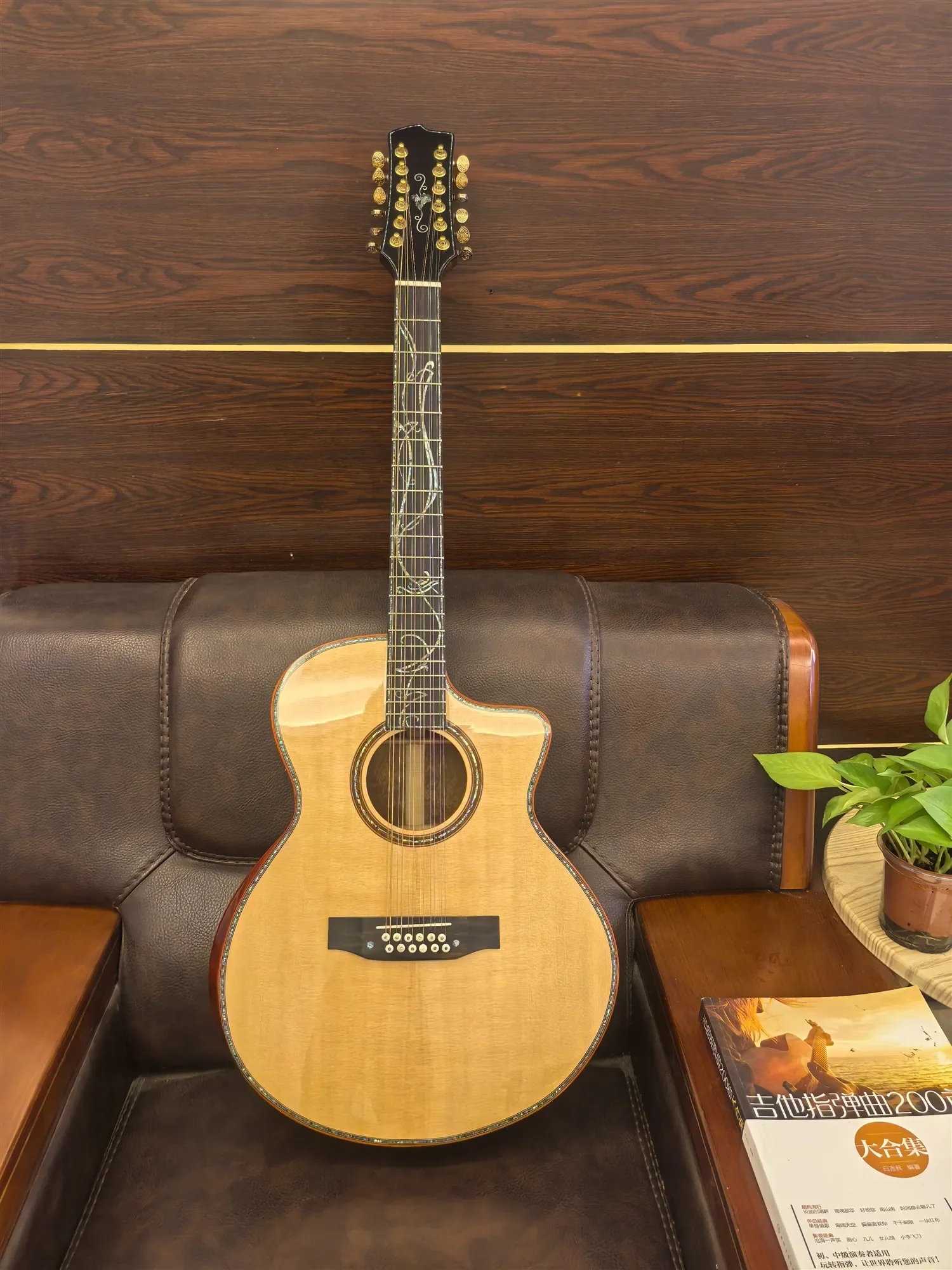 Handcraft Custom All Solid 12 Strings 40 Inch 5A Adirondack Spruce 5A Quilted Mahogany Acoustic Guitar