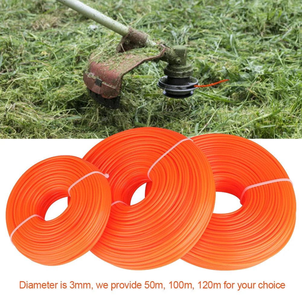 Garden Lawn Mower Spare Part 3mm Round Nylon Trimmer Line Cutting Wire Rope For Gas Grass Trimmer Replacement