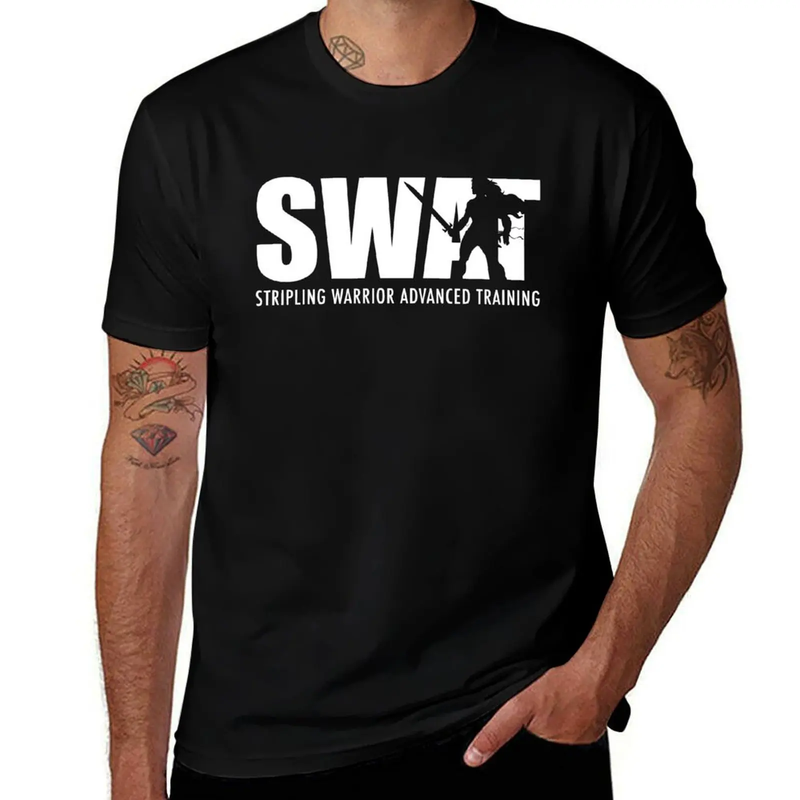 

SWAT - Stripling Warriors Advanced Training - White Logo T-Shirt Work Wear Lightweight Tee