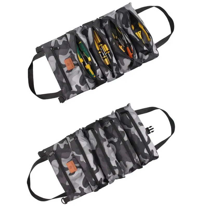 Tool Roll Organizer Heavy Duty Roll Up Tool Bag Organizer Roll Up Organizer Compact Small Carrier For Engineers Installers