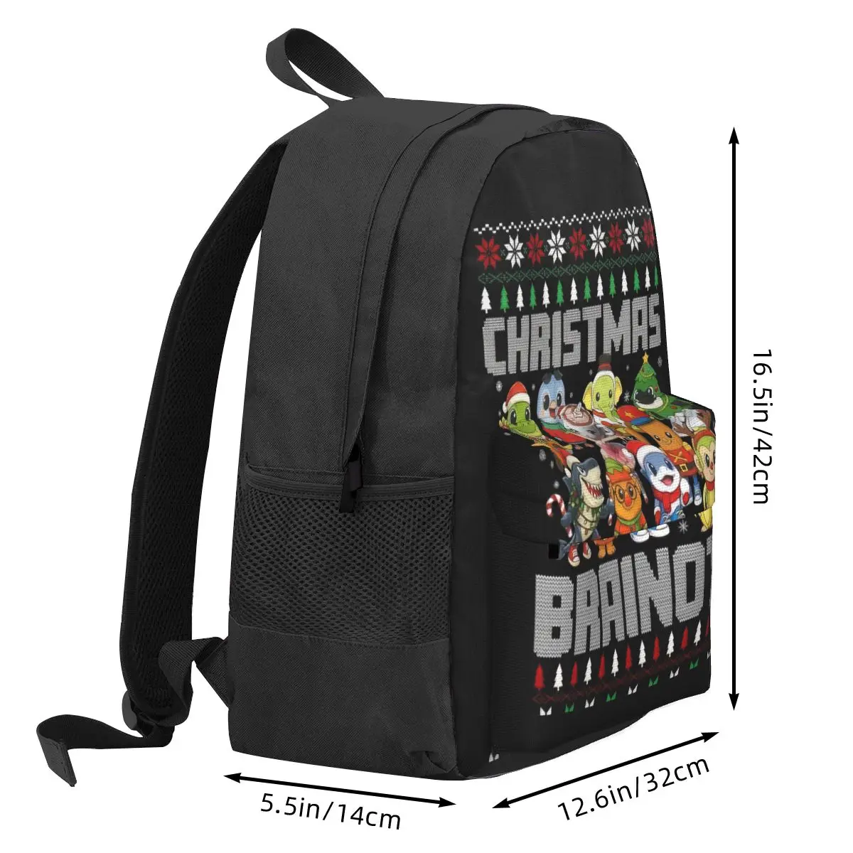 Christmas Italian Brain Rot Brainrot Backpack Mochila Student School Bag Laptop Mochila Boys Girls Waterproof Travel Rucksack