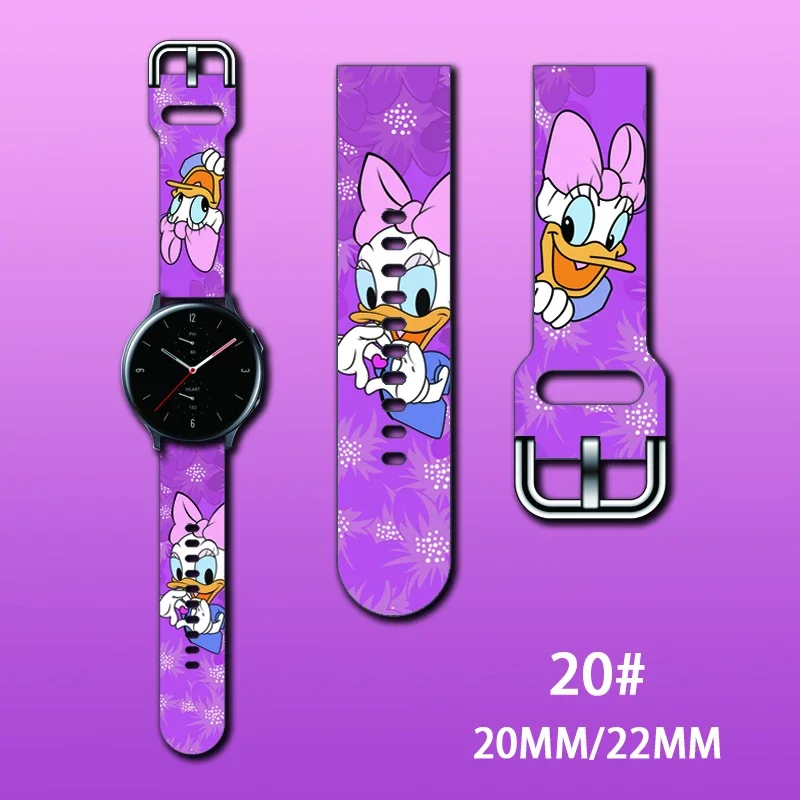 Disney Mickey Huawei Samsung Watch Strap for Gear S4 S3 S2 Huawei GT2 Pro Anime 20 22MM Silica Gel Replacement Strap Bracelet