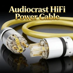 Audiocrast Schuko Power Cable Aluminium Schuko Plug Cord Power Line CD AMP Hifi