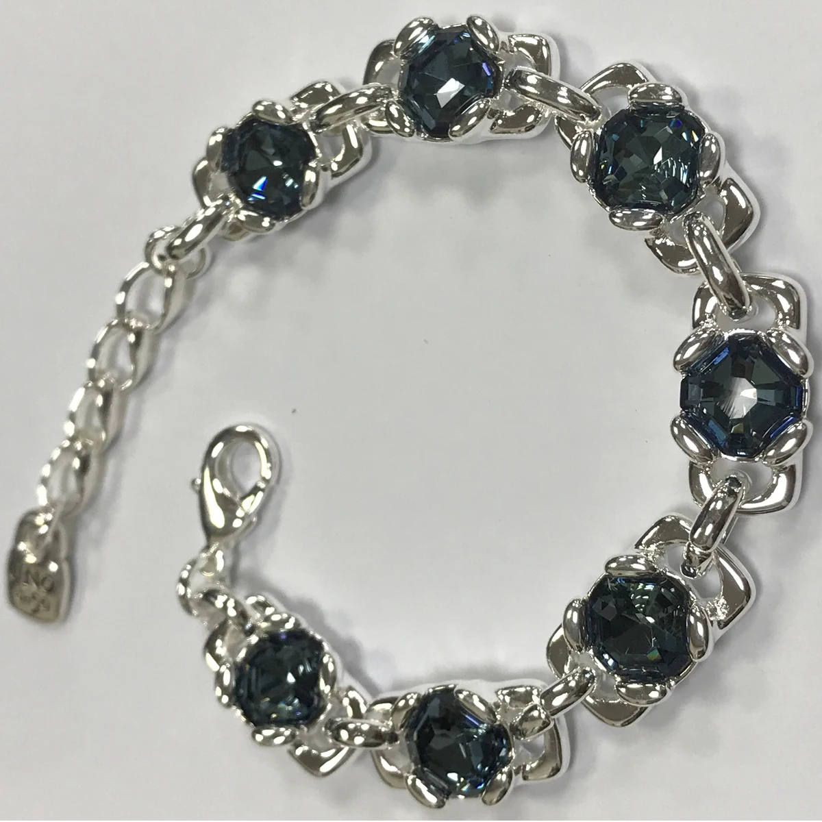 

2024 ювелирные изделия UNO DE 50 Серебряный тональный сапфировый кристалл в форме груши гибкий браслет для женщин Изысканные Ювелирные изделия Подарки