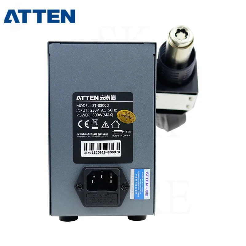 ATTEN ST-8800D 800W Hot Air Gun Digital Display BGA Rework Station Air Volume Anti-Static Repair Desoldering Station 110V / 220V