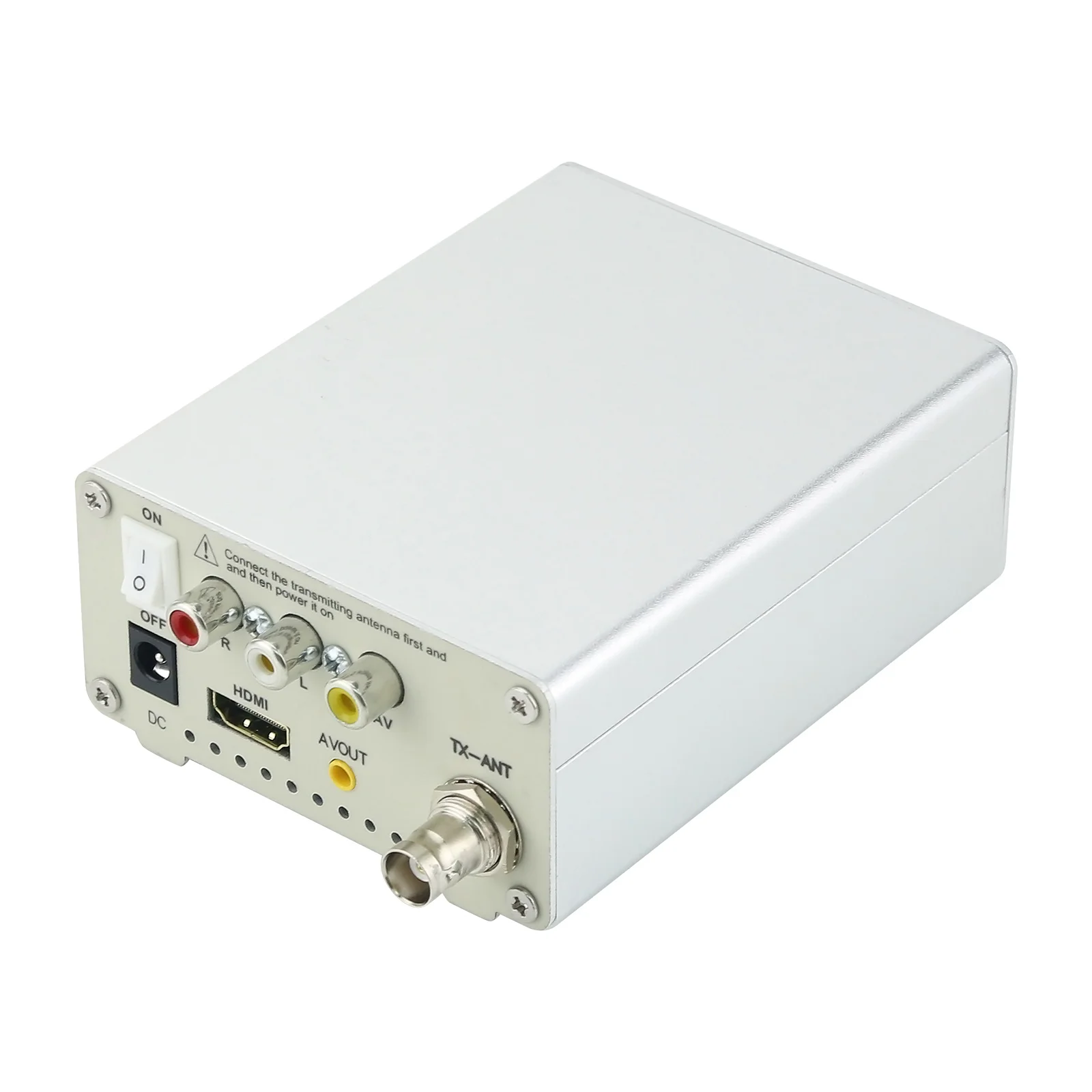 جهاز إرسال تلفزيون تناظري HamGeek TV-TX200 VHF/UHF يدعم إرسال إشارة تناظري مدخل HD/AV مع هوائي مظلة تلسكوبي/GP