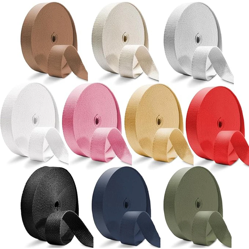 

5M 20/25/32/38/50mm Webbing Strap Cotton Tapes 2mm Thick Canvas Ribbon Decoration for Sewing Bais Weave Webbings Belt Sling Kits
