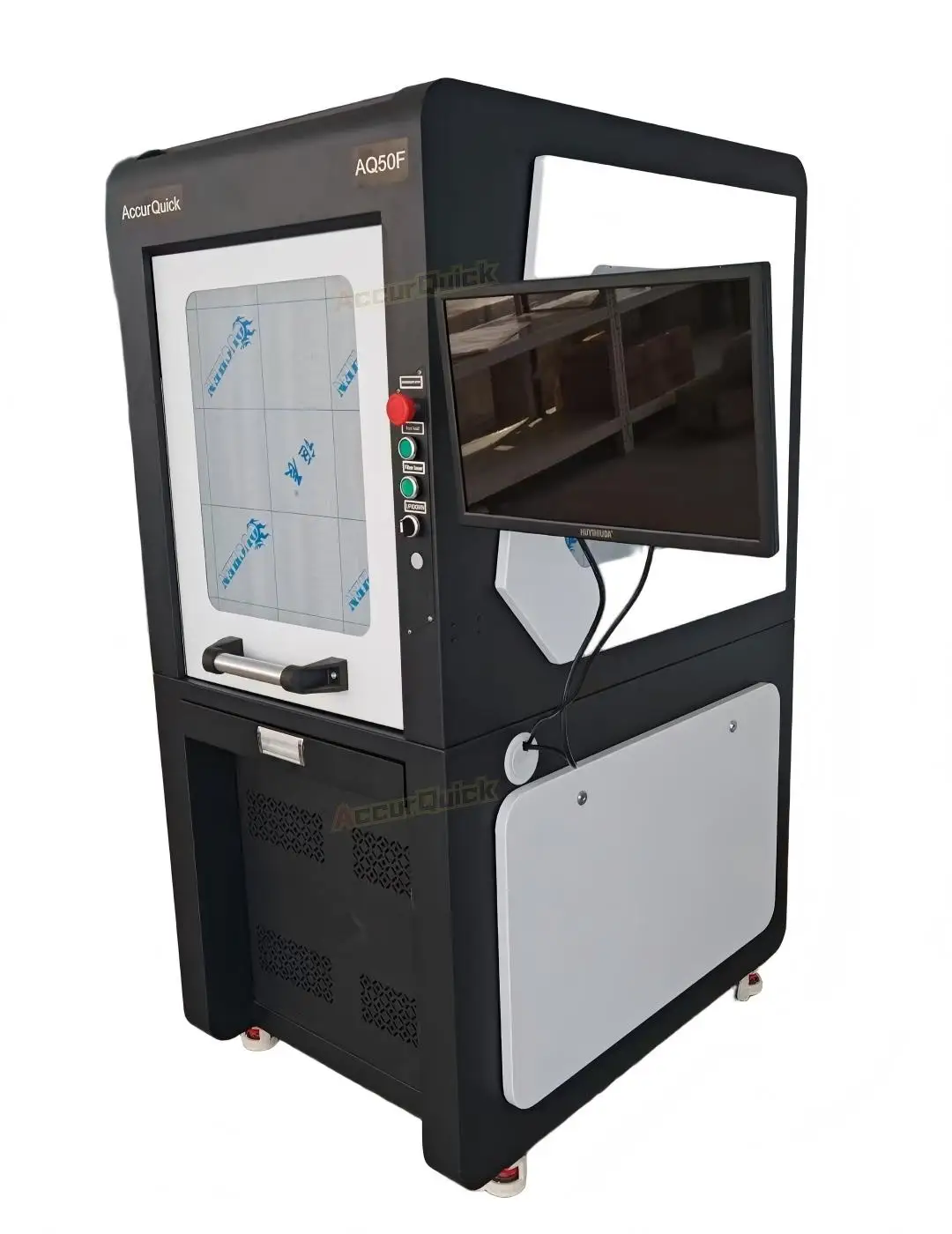 CNC Metal Engraving Machine AQ50F Fiber Laser Marking Machine with Protective Cover
