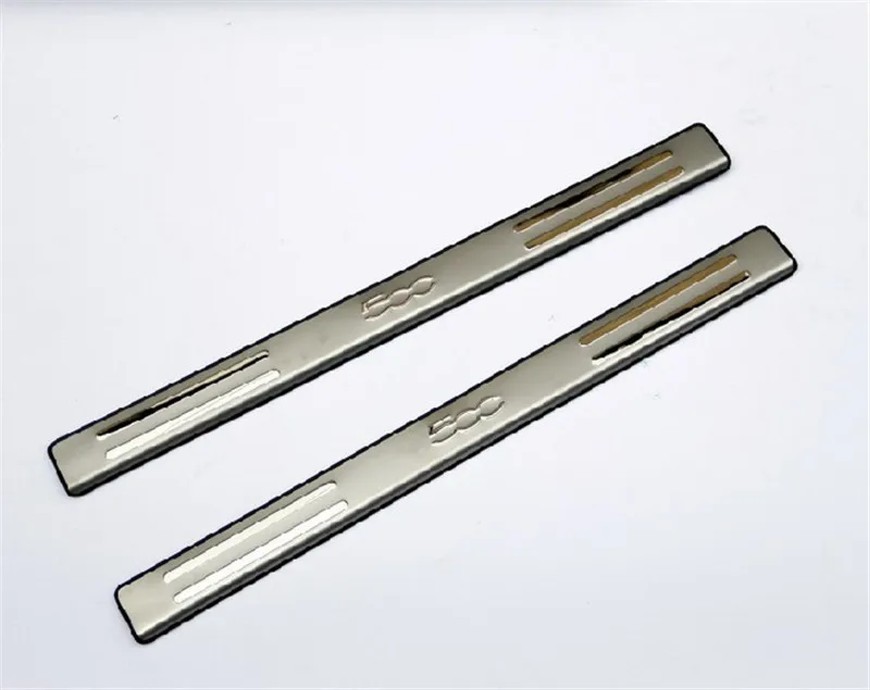 High quality Stainless steel Door sill scuff plate Guards cover trim for Fiat 500 / 500C Car styling