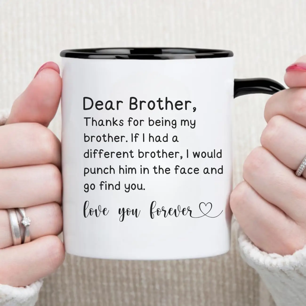 MissDaisy-Funny Gifts for Brother-Thanks for Being My Brother Coffee Mug, Brother Birthday Gifts from Sister, Father’s Day Gifts