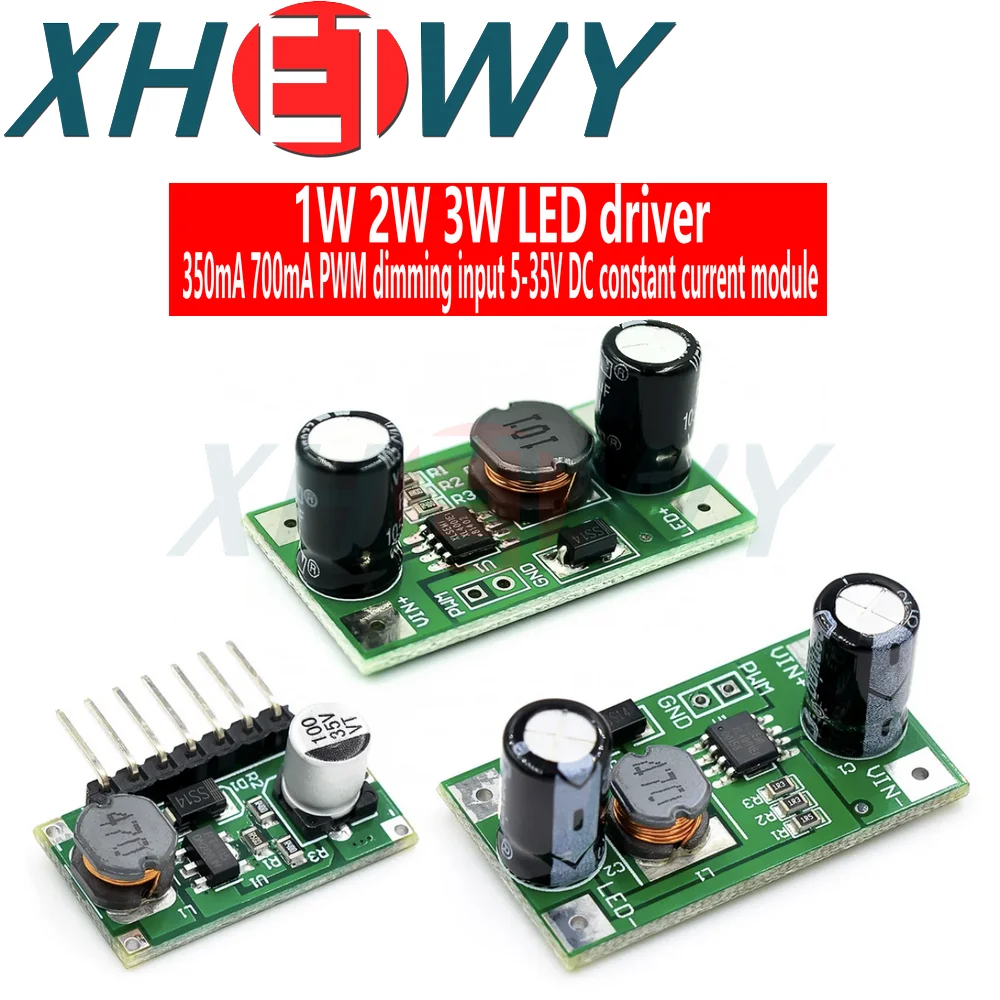 350mA ไดรเวอร์ LED 1W 2W 3W 700mA PWM อินพุตกระแสคงที่5-35V DC 5-35V