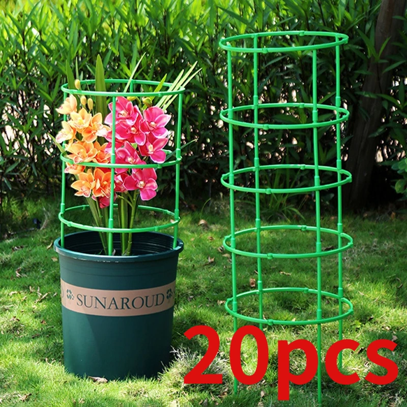 

Plastic Plant Support Pile Half Round Climbing Vines Stake Bonsai Fixing Rod Garden Plant Stake Holder Flower Ring Support Rack