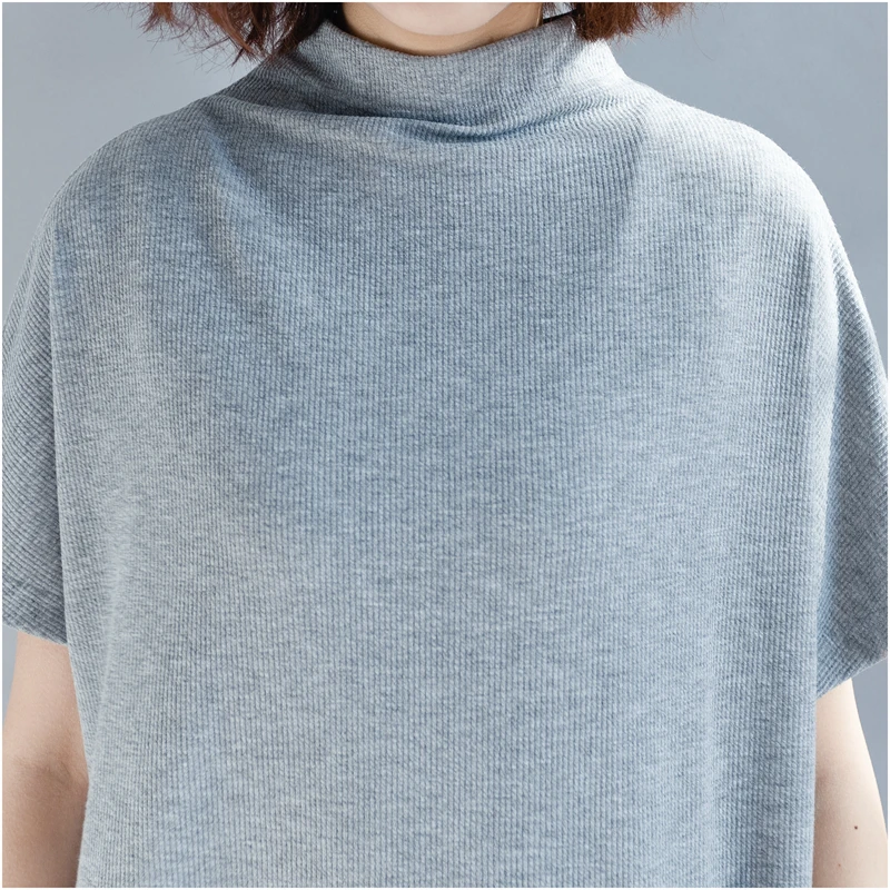 plus Size Autumn Base irt Loose f High Collar Embroidered Bat Sve Dr Women's plus Size Clothing Comfortable Dr