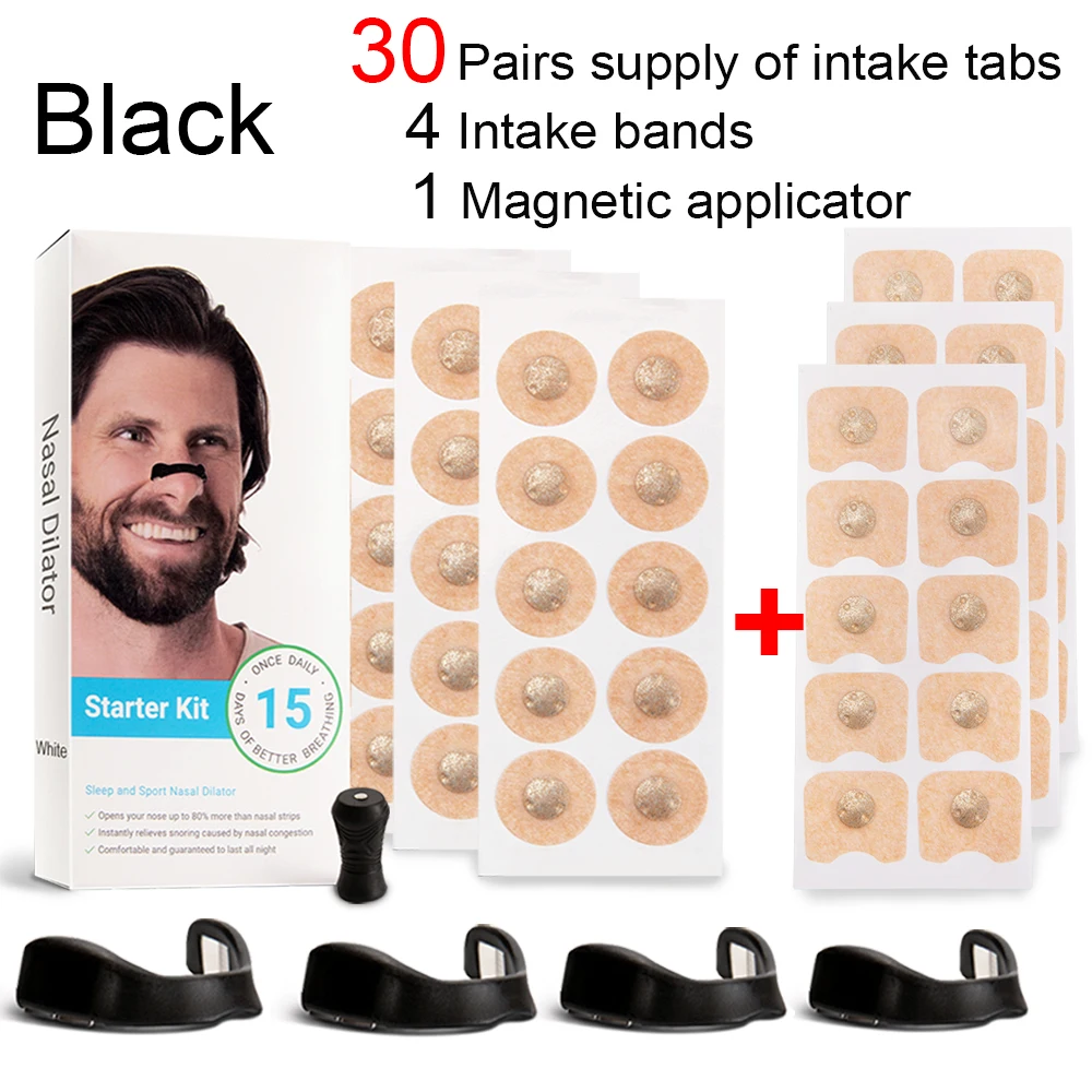15/30 คู่แถบจมูกแม่เหล็กจมูก Dilators ชุดเพิ่ม Air Intake ปรับปรุง Sleeping ลดการนอนกรนสําหรับกลางคืน