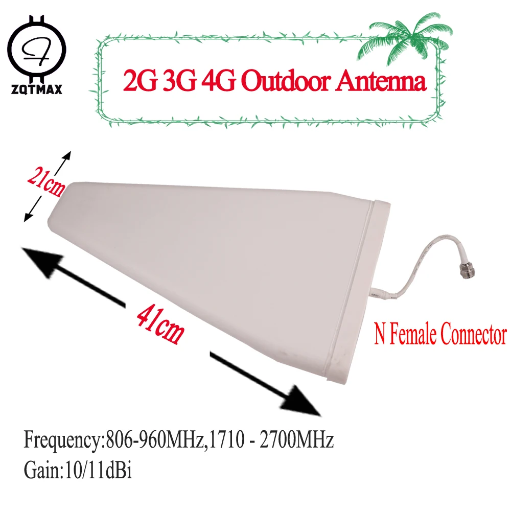 

ZQTMAX 2G 3G 4G Log periodic communication antenna 10/11dBi 806-2700MHz F Connector Outdoor Signal Booster Direction Antenna