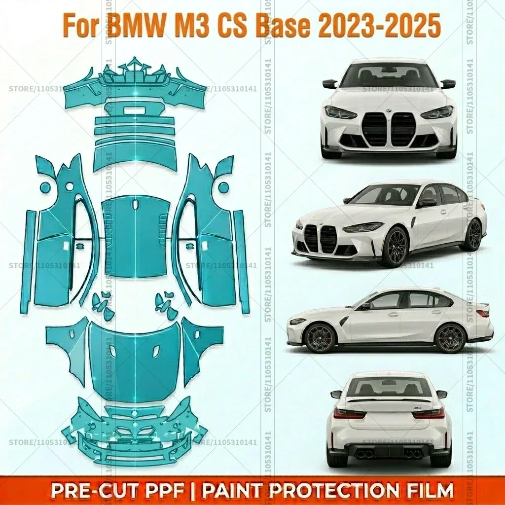 

Pre-Cut Paint Protection Film PPF Transparent Bumper Protector Automotive Clear Bra Car Film For BMW M3 CS Base 2023-2025