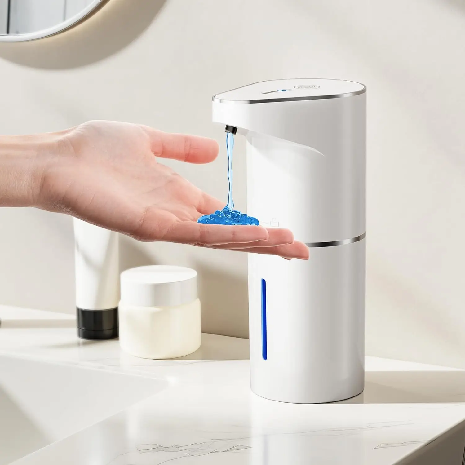 

Touchless Automatic Soap Dispenser Rechargeable Wall Mount 3 Gear Adjustable 350ml Infrared Sensor for Bathroom Kitchen Office