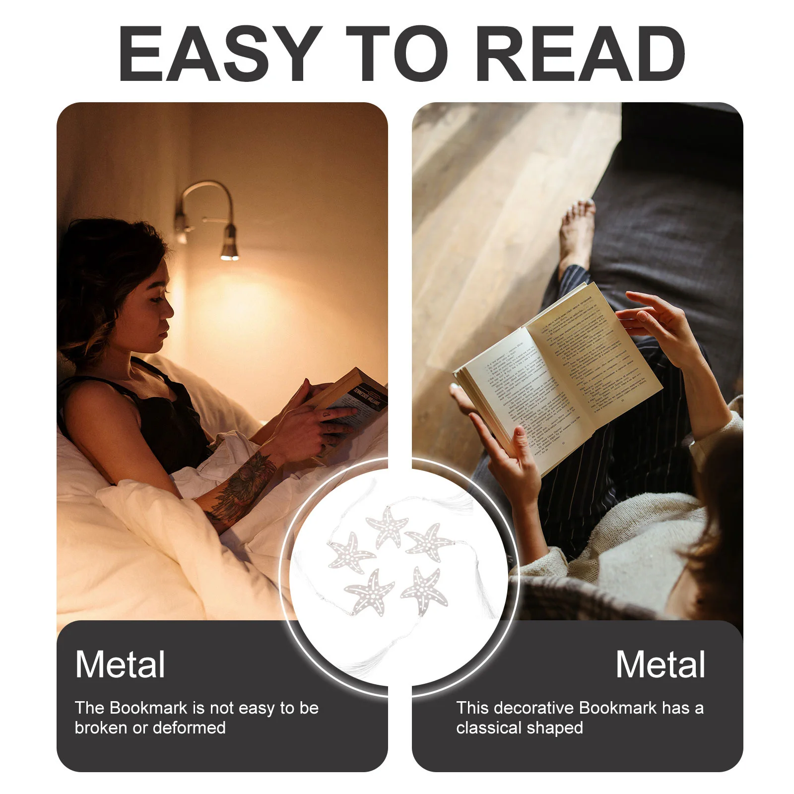 6 Pcs Metal Hollow Bookmark Bookmarkers Cute Marks for Reading Page Holders Shelf