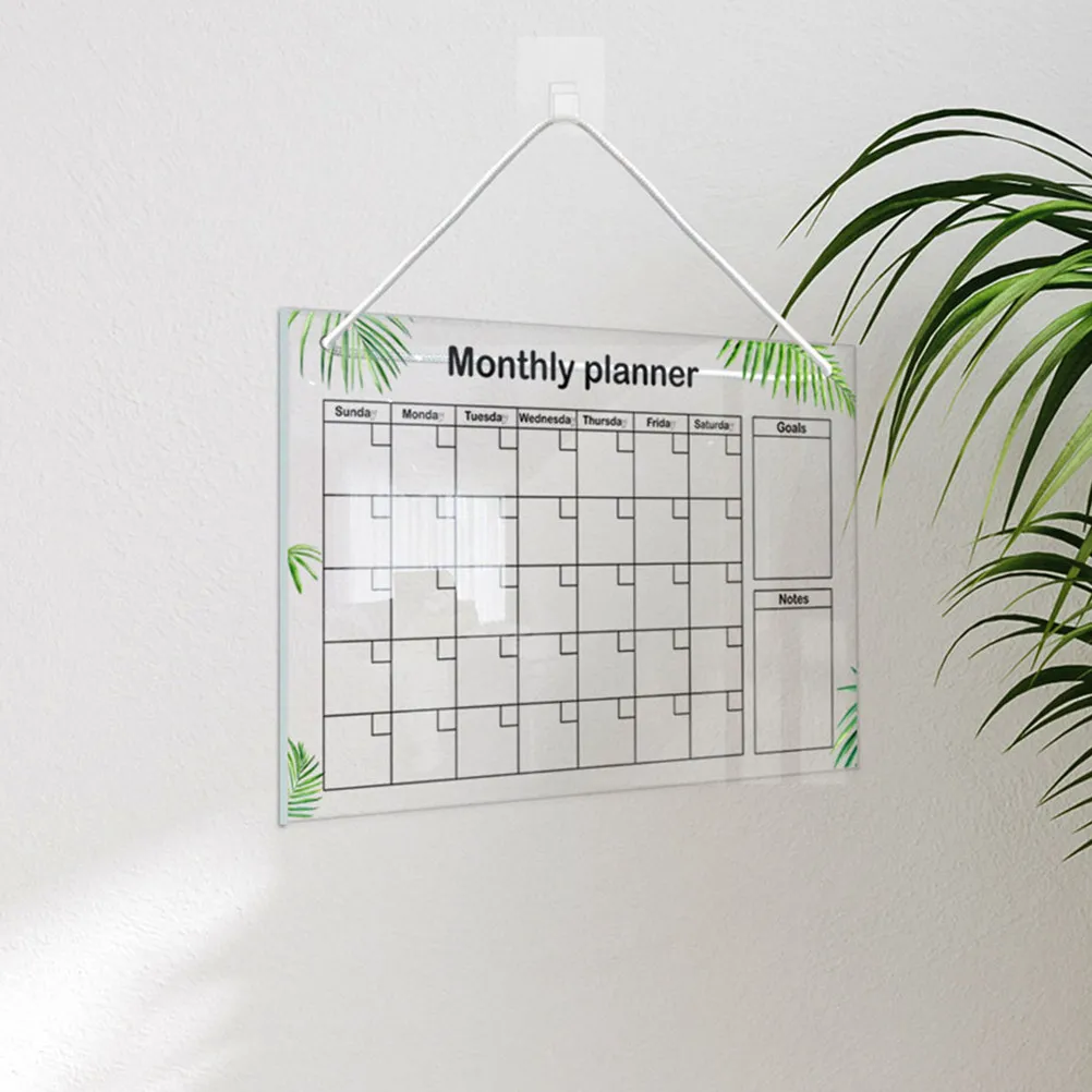 

1Set Multi Function Acrylic Memo Board Erasable Note Board Transparent Whiteboard for Kitchen Desk Wall Mount Daily Planning