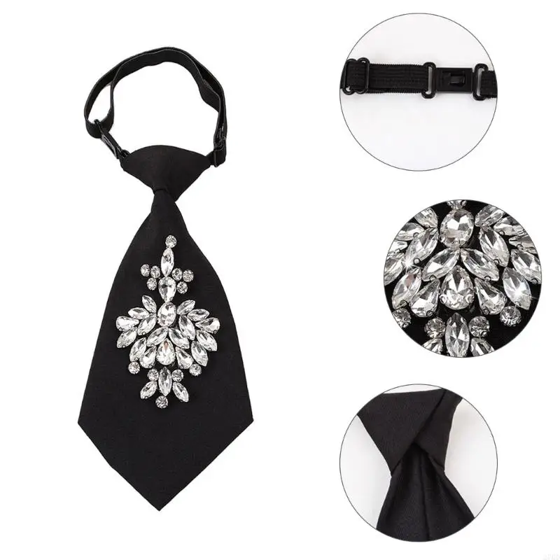 ربطة عنق كريستالية أنيقة 270D من البوليستر المتين، تصميم سهل التعديل