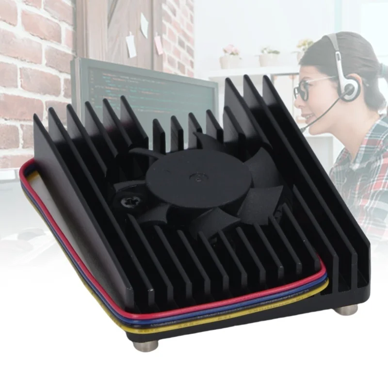 Cooling Fan Fit For Compute Module 5 CM5 PWM Speed Adjustable 5V Power All In One Aluminium Alloy Cooler Fan And Heatsink With