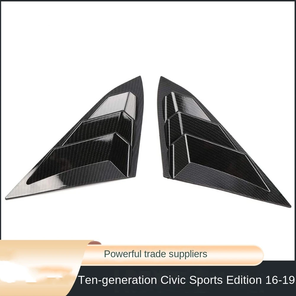 Bright black triangle window is suitable for Honda 10th generation Civic shutter sports car modification parts 16-19