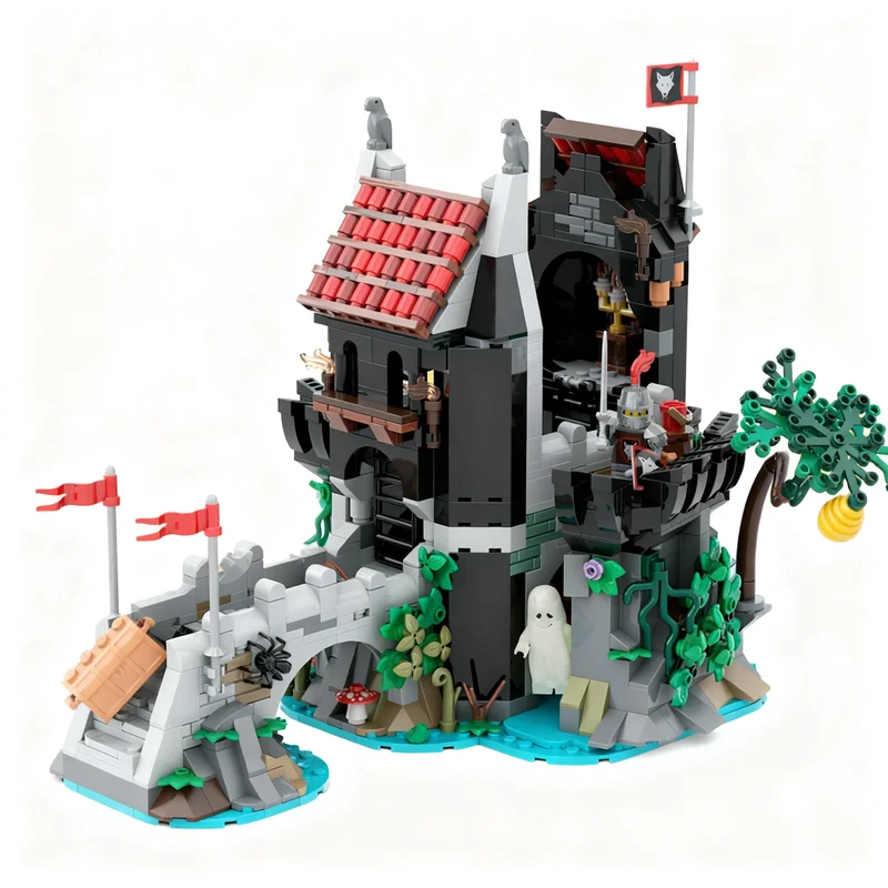 

1162pcs Medieval Street View Wolfpack Tower Model DIY Creative Ideas Christmas Child Toy Assembly Puzzle Birthday Gift 6075