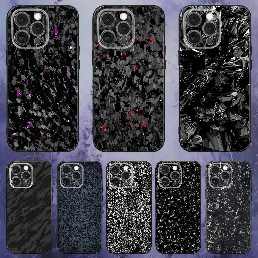 

Carbon Fiber Pattern Painting Phone Case For iPhone 17,16,15,14,13,12,Pro,Max,Plus,E,SE4,Air,Mini Black Soft Box