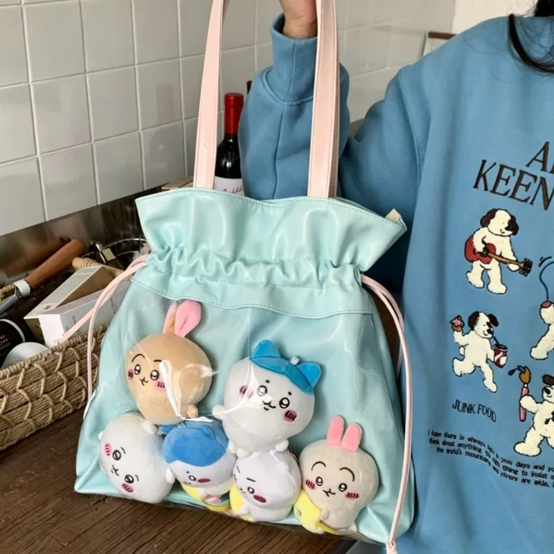 Y2K Clear Window Canvas Hobo Shoulder Bag Large Capacity Casual Student School Shopping Itabag Daily Handbag For Girls Hot Sale