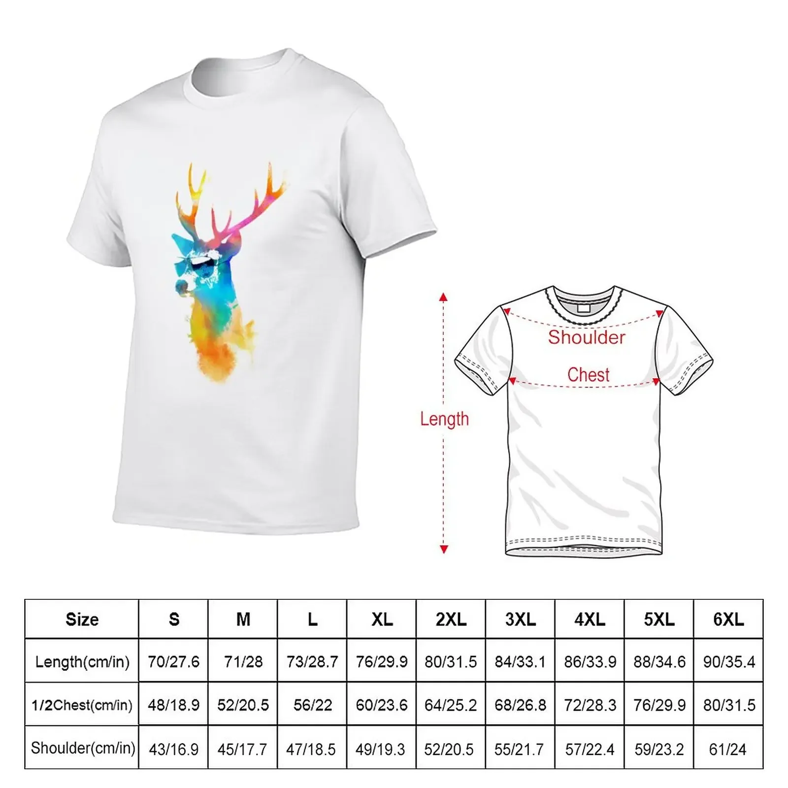 Sunny Stag T-Shirt sweat summer tops Aesthetic clothing t shirts for men cotton