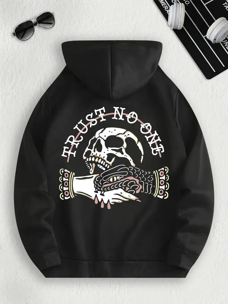 

Skull Graphic Printing Autumn and Winter Cotton Men's and Women's Hoodies Outdoor Street Sports Training Brand Trend Clothing