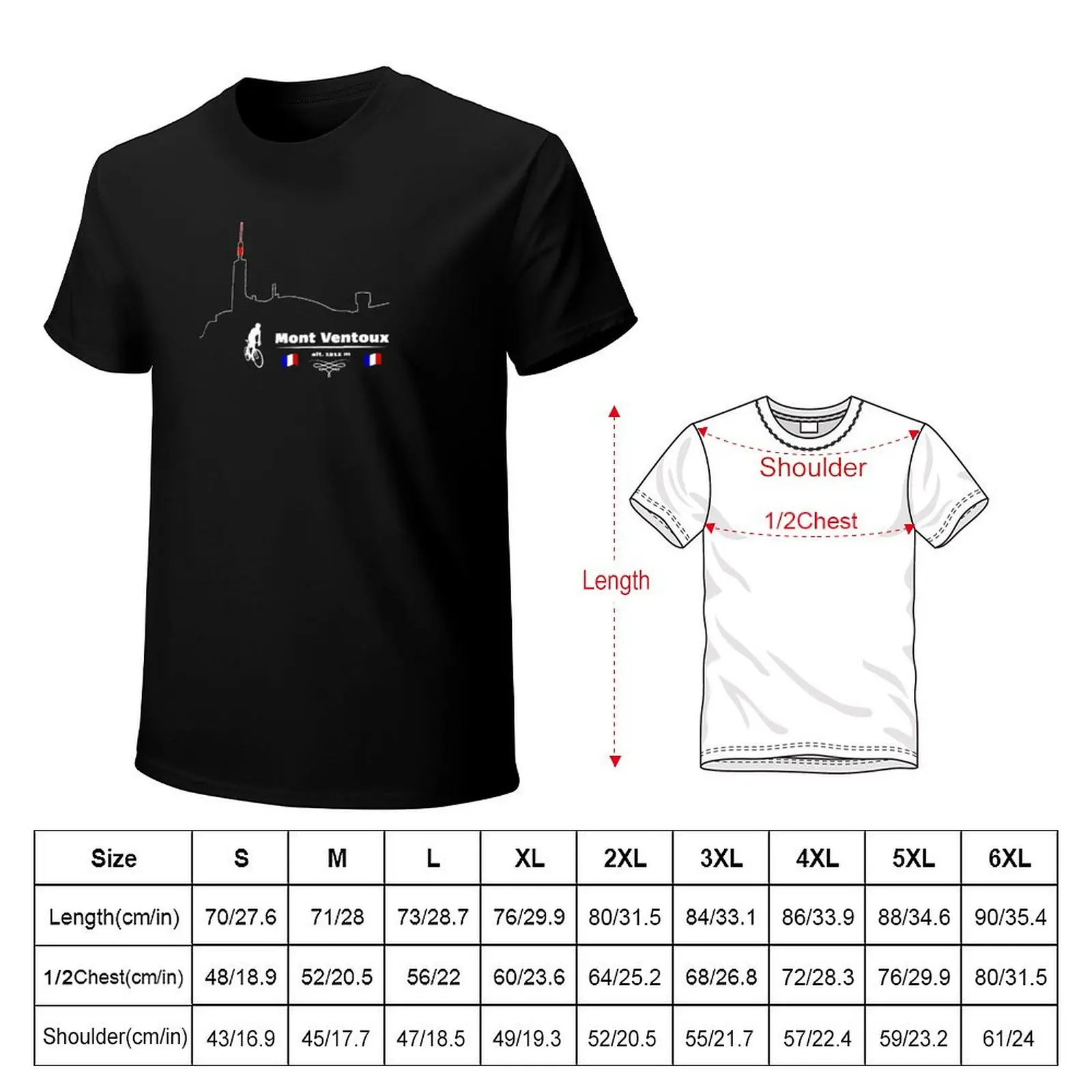 Mont Ventoux road bike T-Shirt t shirt custom print T-Shirt