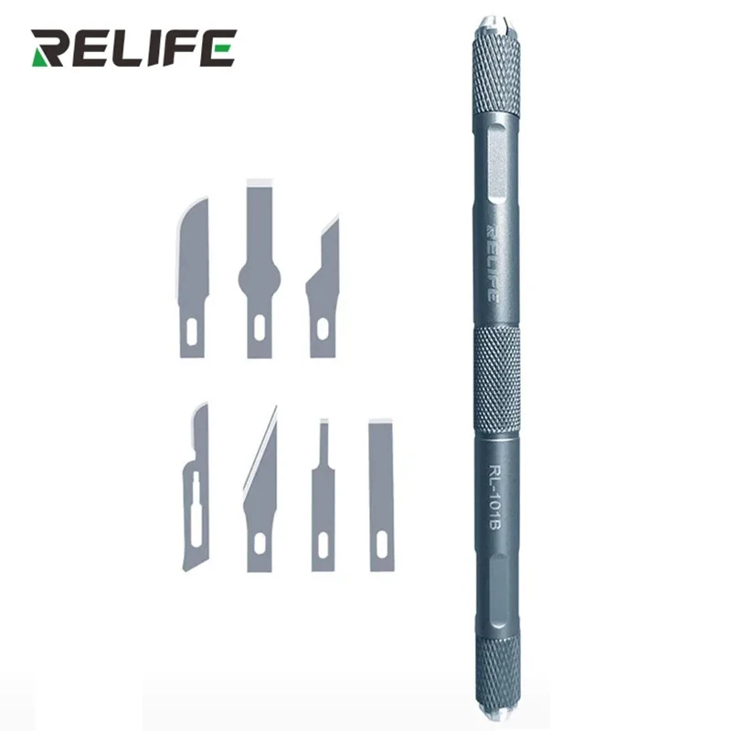 RELIFE RL-101B 8in1 Knife Set for Mobile Phone Maintenance High Toughness and Precision Motherboard Glue Removal Cutter Tool