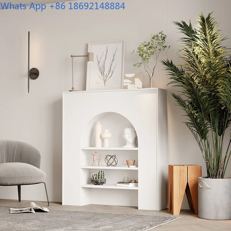 

French Retro Fireplace Decorative Cabinet Nordic White Wall Cabinet Simple Homestay Storage Display Cabinet