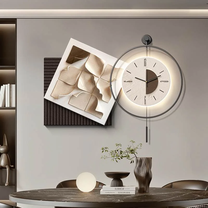 Elegant Unique Design Wall Clock Night Light Girls Modern Design Wall Clock Dorm Aesthetic Orologio Da Parete Home Decor Items