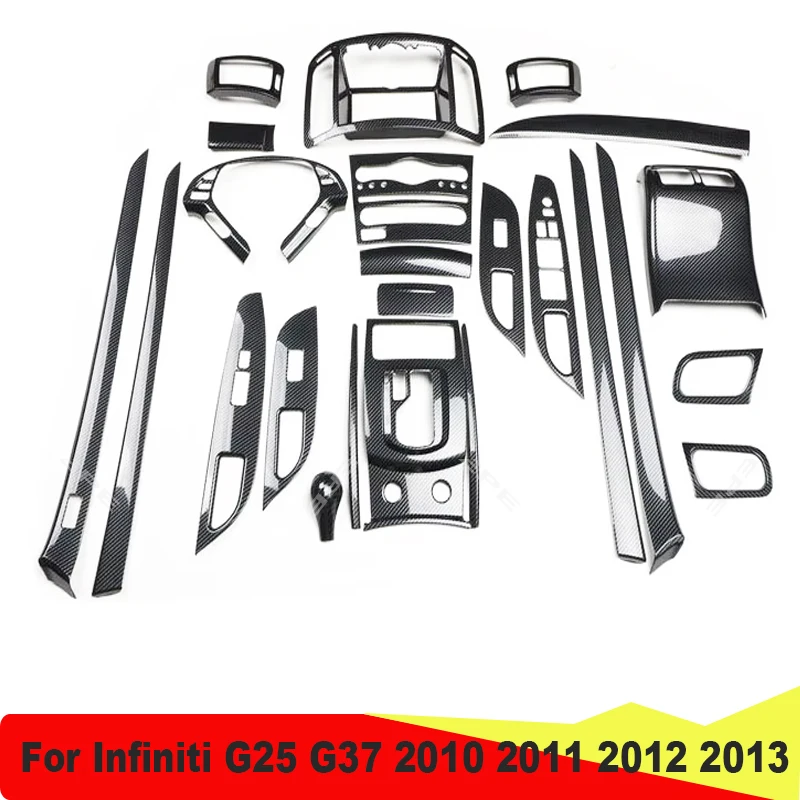 

For Infiniti G25 G37 2010 2011 2012 2013 ABS Carbon Fiber Style Decoration Accessories Car Interior Gear Door Trims Stickers