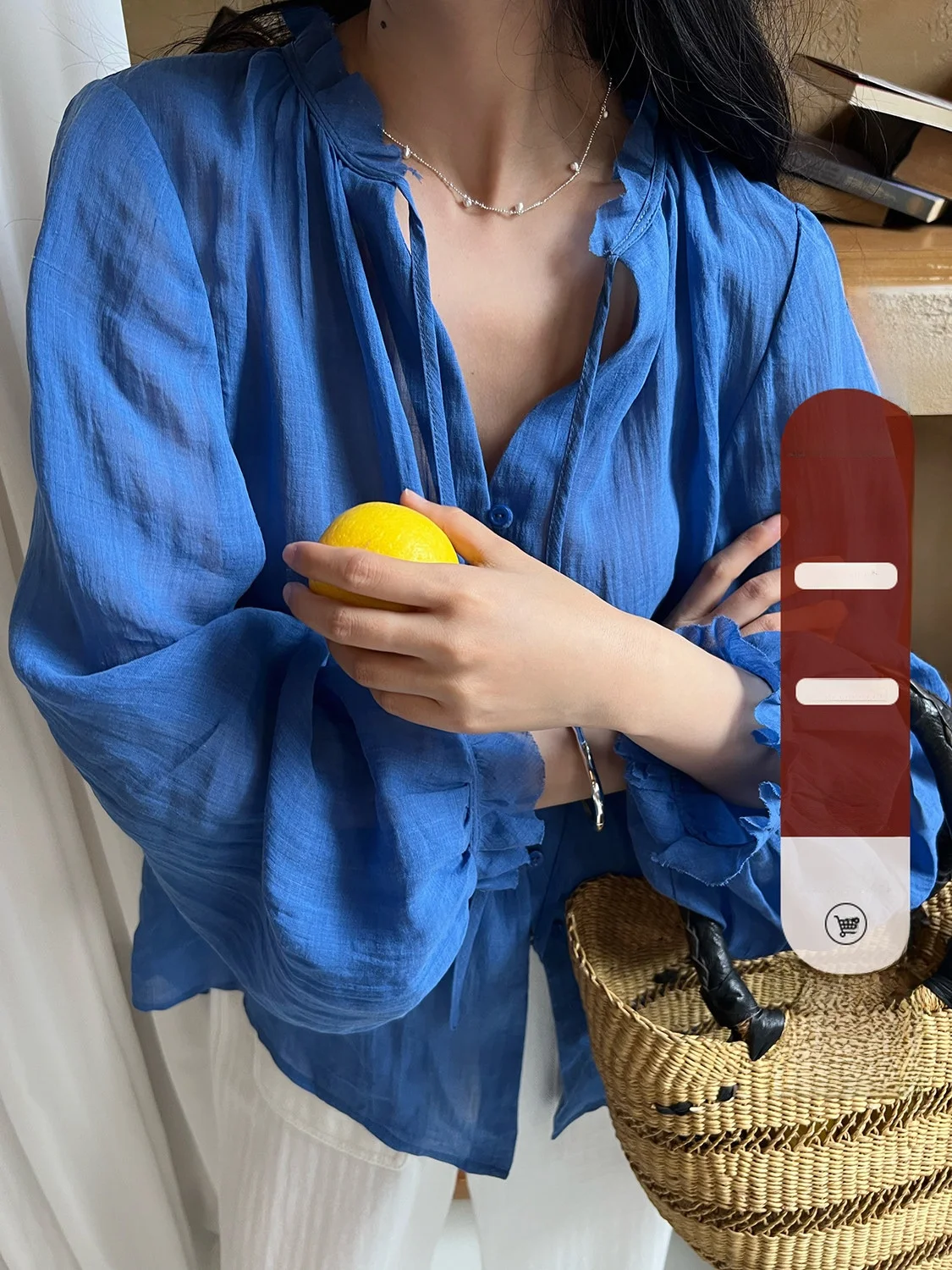 

Elwing Original Romantic Lightweight Wooden oulder Long Sve Women's irt Summer Sun Protection Loose Fit Regular S...