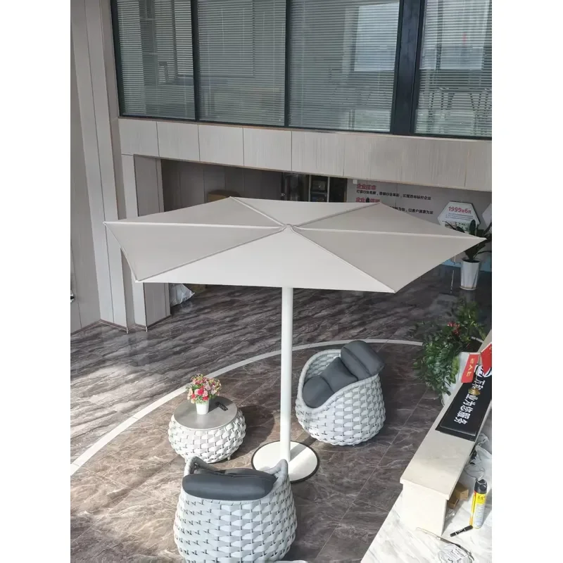 3m Large Solar LED Light Up Patio Umbrella Waterproof Retractable Sunshade for Garden Pool Hotel Resort Outdoor Wedding Party