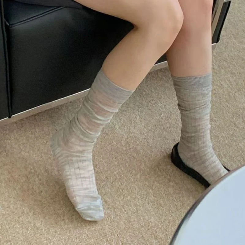 Fashion Casual Elastic Solid Color Warm Jk Pile Socks Calf Socks For Women