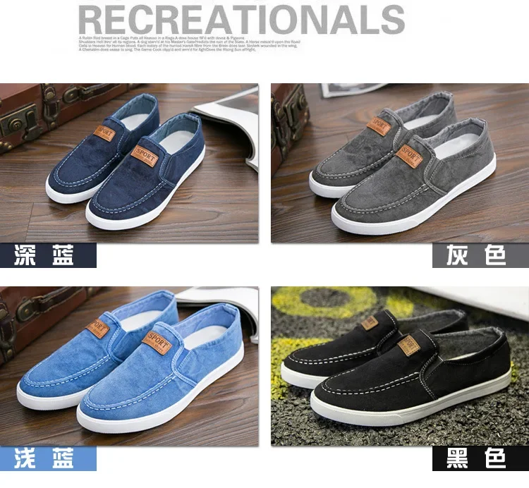 Canvas Schoenen Mannen Casual Slip Op Skate Schoenen Breathabele Student Jeugd Sport Mode Sneakers Va Antislip Wandelschoenen