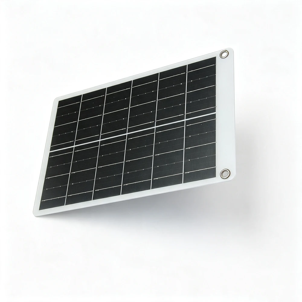 50W Solar Charger  Light Weight Flexible Solar Panel Kit  Complete Hooks Portable for Phone Outdoor Camping Charging USB&Type-c
