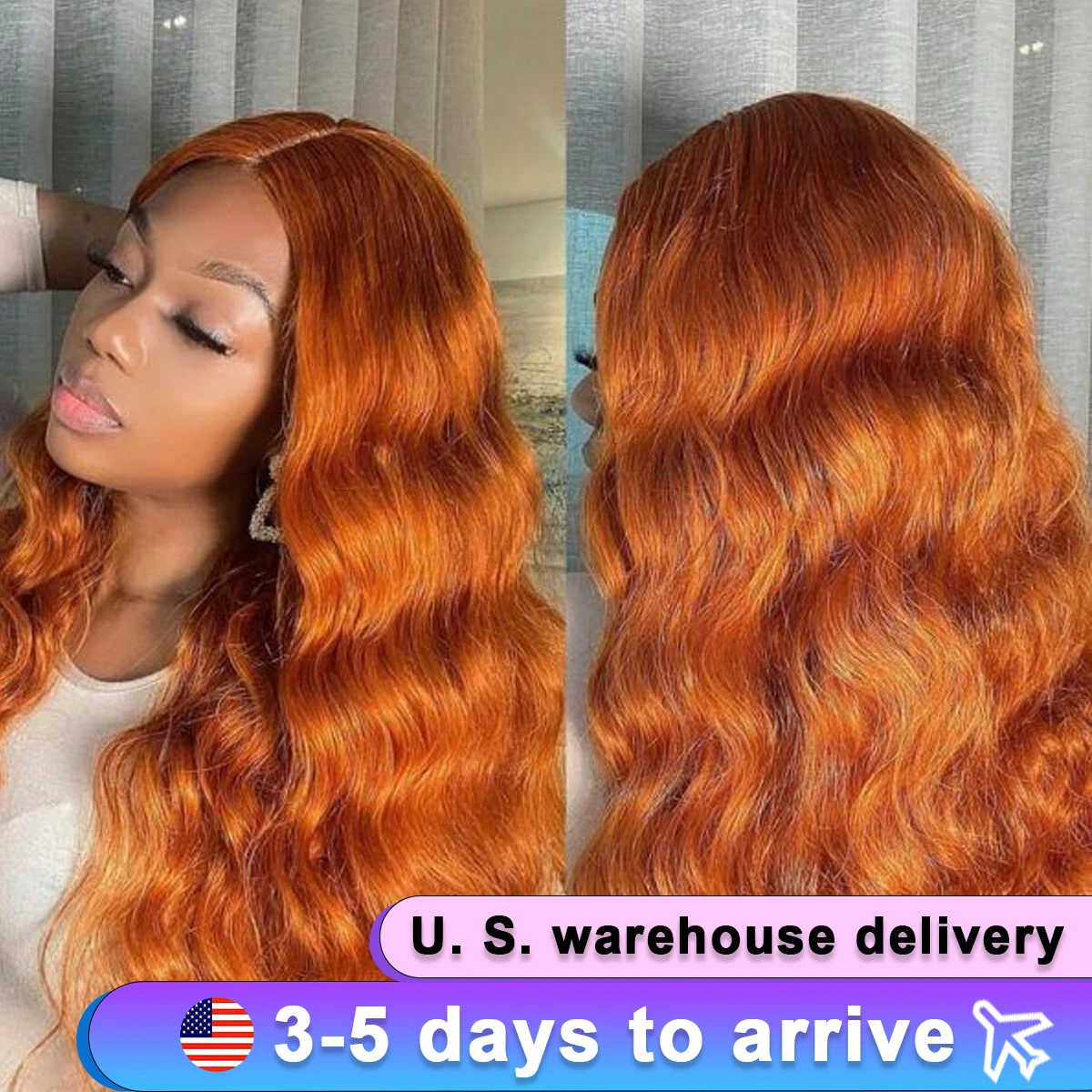 Body Wave Wig Ginger Orange Lace Front Wigs Human Hair 13x4 HD Transparent Lace 100% Human Hair 350 Color Wig For Black Women