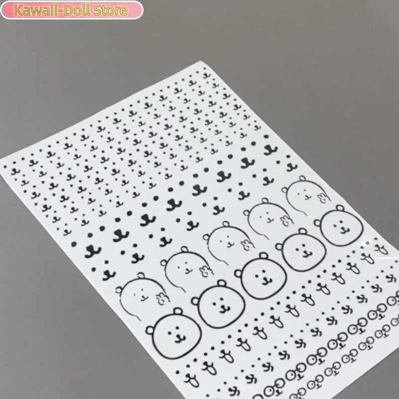 Autocollant plat ours de dessin animé mignon, autocollant de tasse d'eau, décoration d'ordinateur pouvant être utilisé pour coller la boîte de rangement de meubles