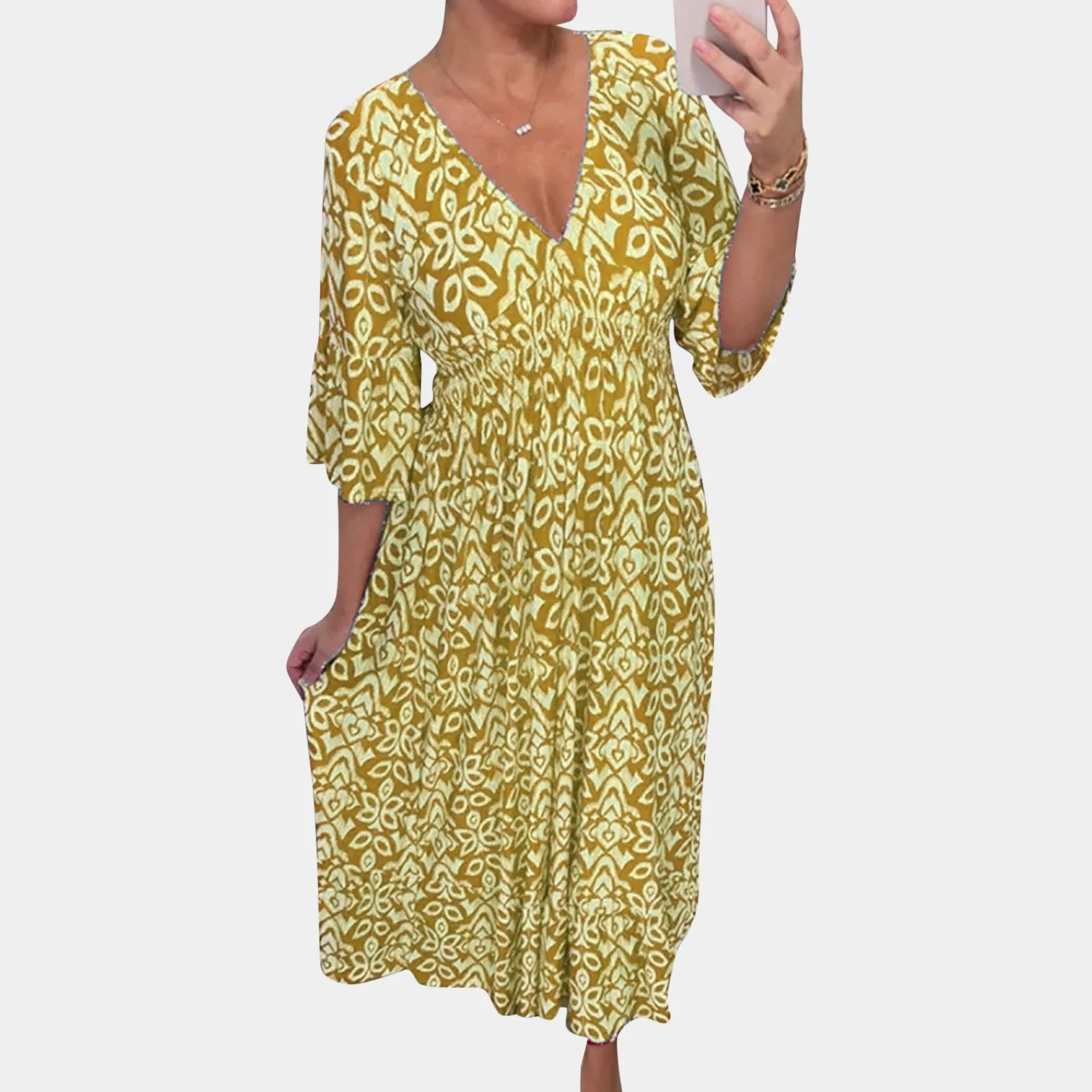 Robe d'été style bohème pour femmes, sexy, col en V, manches courtes, imprimé floral, robe de plage, décontractée, vacances